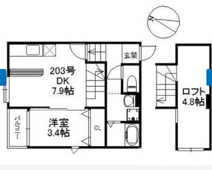 次郎丸駅 徒歩6分 2階の物件間取画像